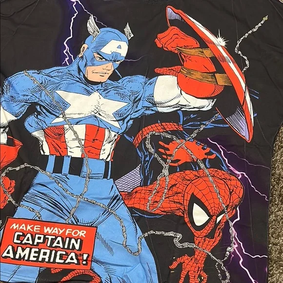 Marvel Bootleg Captain America & Spiderman AOP size XXL lightly used - Picture 3 of 5